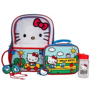 Hello Kitty Red and Blue School Backpack Set